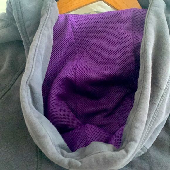 Athleta Small Full-Zip Spice it Up Hoodie - Grey & Purple Sweatshirt Jacket - Picture 4 of 10